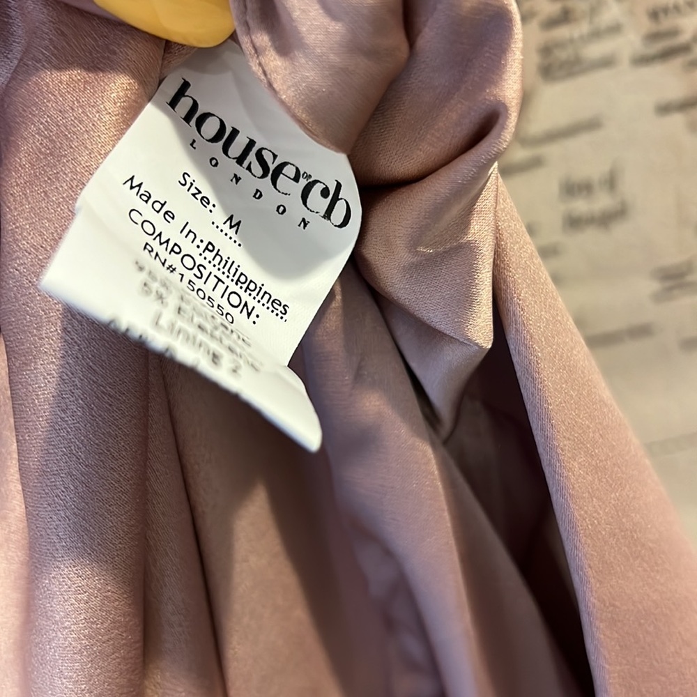 HOUSE OF CB 'Adrienne' Blush Satin Strapless Gown NWOT - Picture 12 of 15